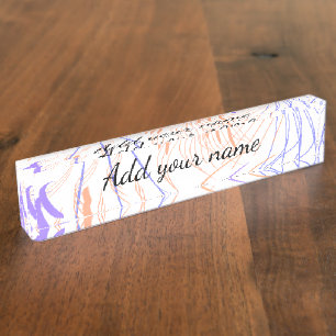 Violett orange Aquarell abstrakt Namenstext th Namensplakette