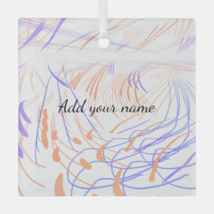 Violett orange Aquarell abstrakt Namenstext th Ornament Aus Glas