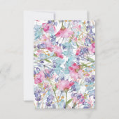 Violett Pastellgrün Wildblume Hochzeit Dankeskarte (Rückseite)