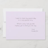 Violett Peony Blume werden Sie mein Blumenmädchen  Einladung (Rückseite)