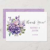 Violett-Peony und Rose Hochzeit Dankeschön Karten (Vorne/Hinten)