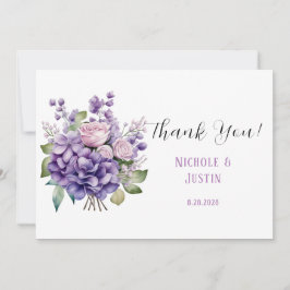 Violett-Peony und Rose Hochzeit Dankeschön Karten