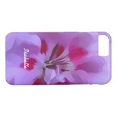 Violett Pink Abstrakte Hibiskus Blume Personalisie Case-Mate iPhone Hülle (Rückseite (Horizontal))