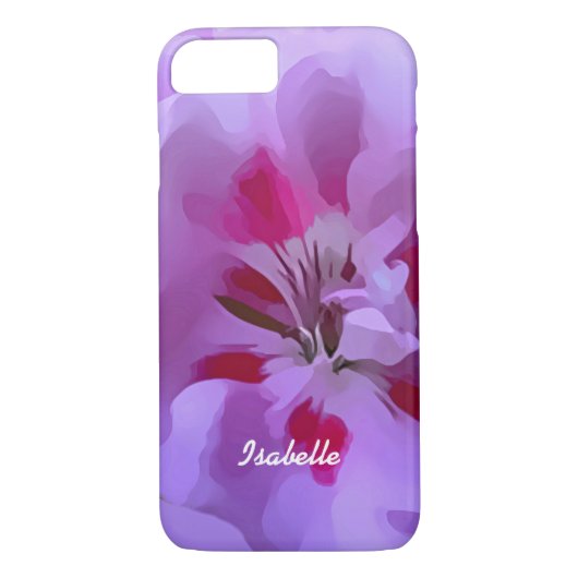 Violett Pink Abstrakte Hibiskus Blume Personalisie Case-Mate iPhone Hülle (Rückseite)