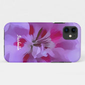 Violett Pink Abstrakte Hibiskus Blume Personalisie Case-Mate iPhone Hülle (Rückseite (Horizontal))