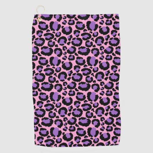 Violett Pink Cheetah Leopard Muster Tierlover Golfhandtuch (Vorderseite)