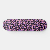 Violett Pink Cheetah Leopard Muster Tierlover Skateboard (Horizontal)