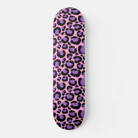 Violett Pink Cheetah Leopard Muster Tierlover Skateboard (Vorderseite)
