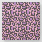 Violett Pink Cheetah Leopard Muster Tierlover Steinuntersetzer (Vorderseite)