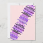 Violett Pink Glitzer Nail Polnischer Wellness-Cent Einladung (Rückseite)