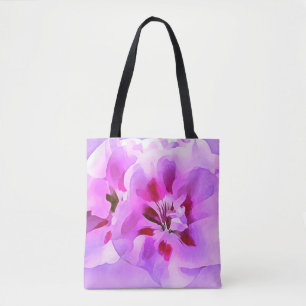 Violett Pink Wasserfarbe Hibiskus Tasche