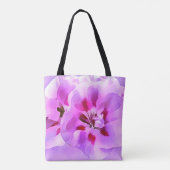 Violett Pink Wasserfarbe Hibiskus Tasche (Rückseite)