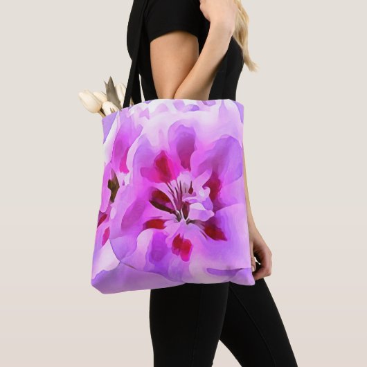 Violett Pink Wasserfarbe Hibiskus Tasche (Von Nahem)