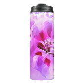 Violett Pink Wasserfarbe Hibiskus Thermosbecher (Vorderseite)
