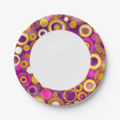 Violett Polka-Dot-Muster Pappteller (Vorderseite)