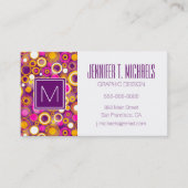 Violett Polka-Dot-Muster Visitenkarte (Vorderseite)