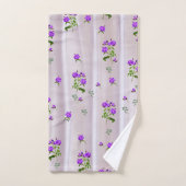 Violett Purplische Aquarellfarben Rose auf rosa Se Badhandtuch Set (Handtuch)