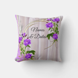 Violett Purplische Aquarellfarben Rose auf rosa Se Kissen