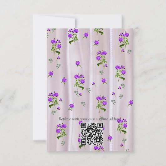 Violett Purplische Aquarellfarben Rose auf rosa Se RSVP Karte (Rückseite)