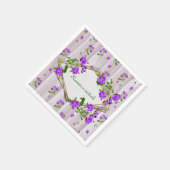 Violett Purplische Aquarellfarben Rose auf rosa Se Serviette (Ecke)