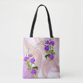 Violett Purplische Aquarellfarben Rose auf rosa Se Tasche (Vorderseite)
