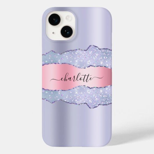 Violett-Rosa-Adlernamenskript Case-Mate iPhone Hülle (Rückseite)