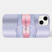 Violett-Rosa-Adlernamenskript Case-Mate iPhone Hülle (Rückseite (Horizontal))