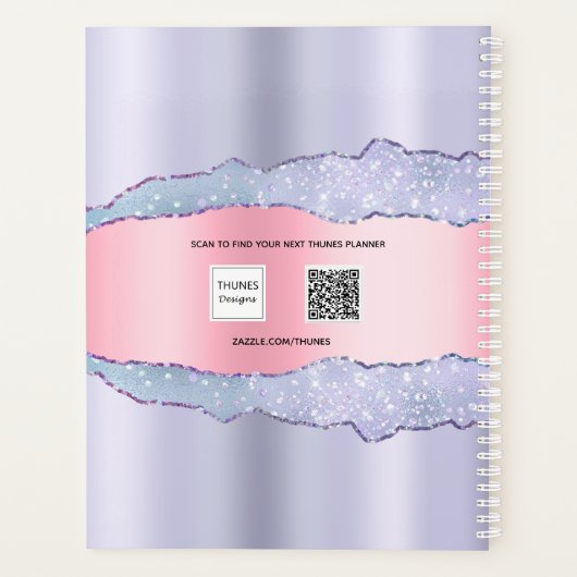 Violett Rosa-Agar-Marmorname 2026 Planer (Rückseite)