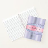 Violett Rosa-Agar-Marmorname Notizblock (Innenseite)