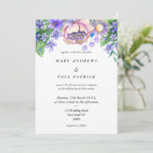 Violett-Rosa-Lavendel-Wildblumen Hochzeit Einladung (Stehend Vorderseite)