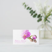 Violett rosa orchide Blume verschwindet in Weiß! Visitenkarte (Stehend Vorderseite)
