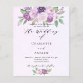 Violett Rosa Rosen QR Haushalt Einladung Hochzeit (Vorderseite)