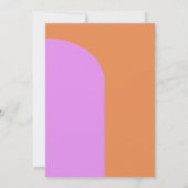 Violett Rosa und Orange Retro Geometric Wedding Einladung (Rückseite)