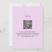 Violett Rosa violette Blumen Rose QR UAWG Hochzeit Einladung (Rückseite)