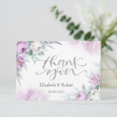 Violett-Rose Dankeskarte (Stehend Vorderseite)