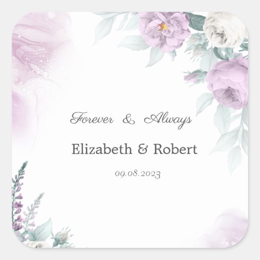 Violett-Rose Quadratischer Aufkleber (Vorderseite)