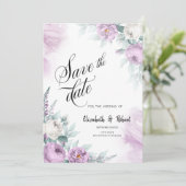 Violett-Rose Save the Date (Stehend Vorderseite)