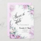 Violett-Rose Save the Date (Vorne/Hinten)