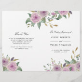 Violett & Sage Folded Wedding Programm (Vorderseite)