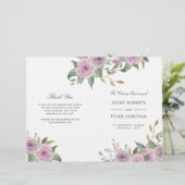 Violett & Sage Folded Wedding Programm (Stehend Vorderseite)