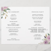 Violett & Sage Folded Wedding Programm (Rückseite)