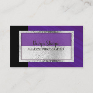 Violett Schwarz und Silber Paparazzi-Fotografie Visitenkarte