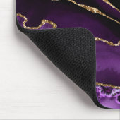 Violett Schwarzer Marmor Agate Dunkler Glamour Gol Mousepad (Ecke)