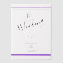 Violett Streifen Hochzeit Braut und Groom