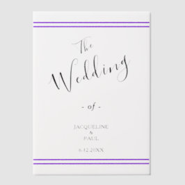 Violett Streifen Hochzeit Braut und Groom Pergament Einladungen