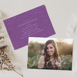 Violett | Sweet Script Foto Graduation Party Einladung