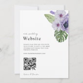 Violett Tropisches Leaf Botanisches All in One Wed Einladung (Rückseite)