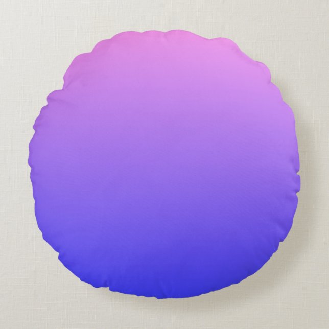 Violett und Blauer Farbstoff Rundes Kissen (Vorderseite)