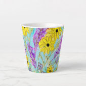 Violett- und Gelbschwemme Latte Cup Milchtasse (Vorderseite)
