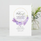 Violett- und Gold-geometrische Herbarium-QR-Code-H Einladung (Stehend Vorderseite)